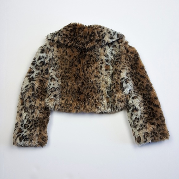 TCP Cropped Faux Fur Leopard Jacket - Sz XS (4) - Picture 2 of 6